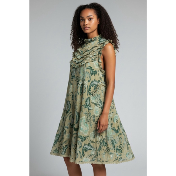 Spell & The Gypsy Collective Dresses & Skirts - Spell and the Gypsy Collective Aurora Swing Dress Avocado Green Medium